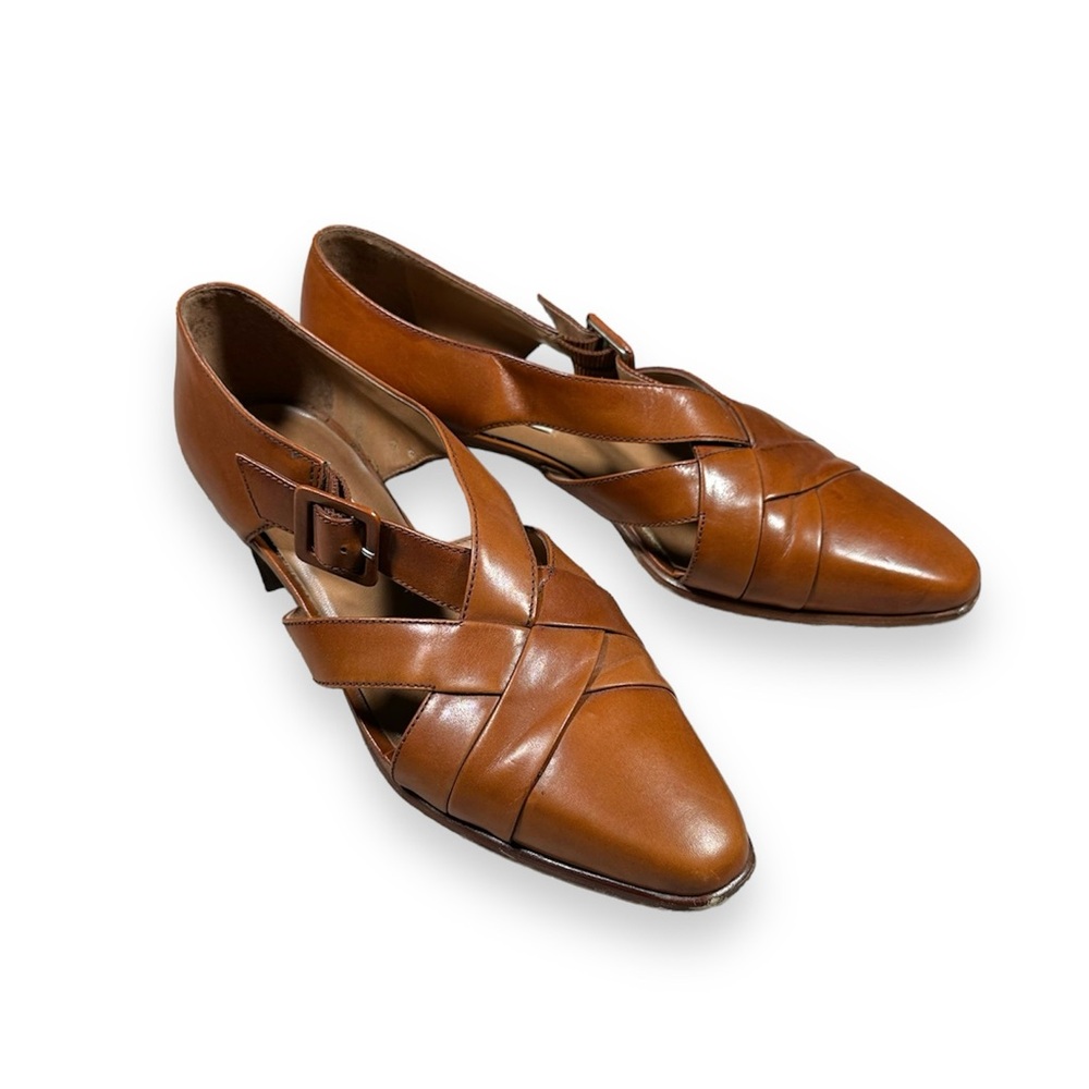 90’s Nine West Brown Leather Closed Toe Sandals